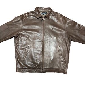 Vintage Polo Ralph Lauren Soft Brown Leather Jacket Men’s Size XL